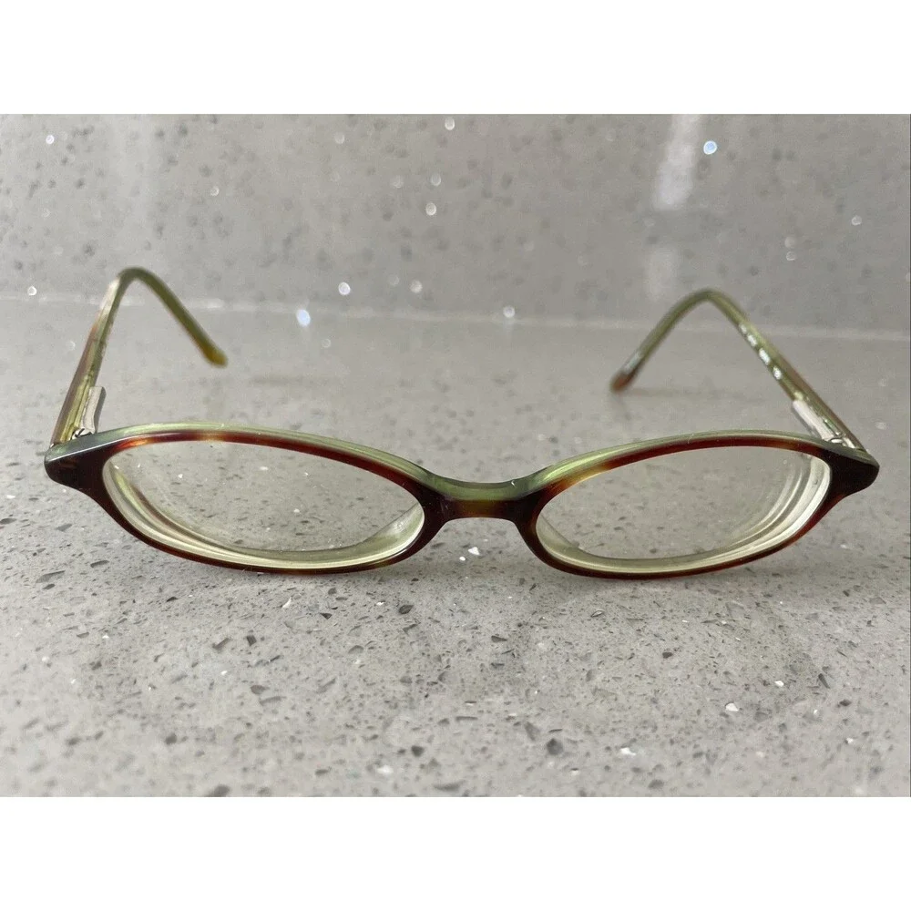 Nine West 68 06WU Eyeglasses brown oval Frames ONLY Tortoise Green 47-16-130